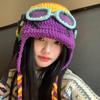 Tan Jianci's Same Style Funny Knitted Beanie, Women's Warm Knit Flight Cap, Head-covering Hat
