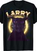 Men's Funny Cat & Larry Graphic T-Shirt - Black Casual Short Sleeve Round Neck T