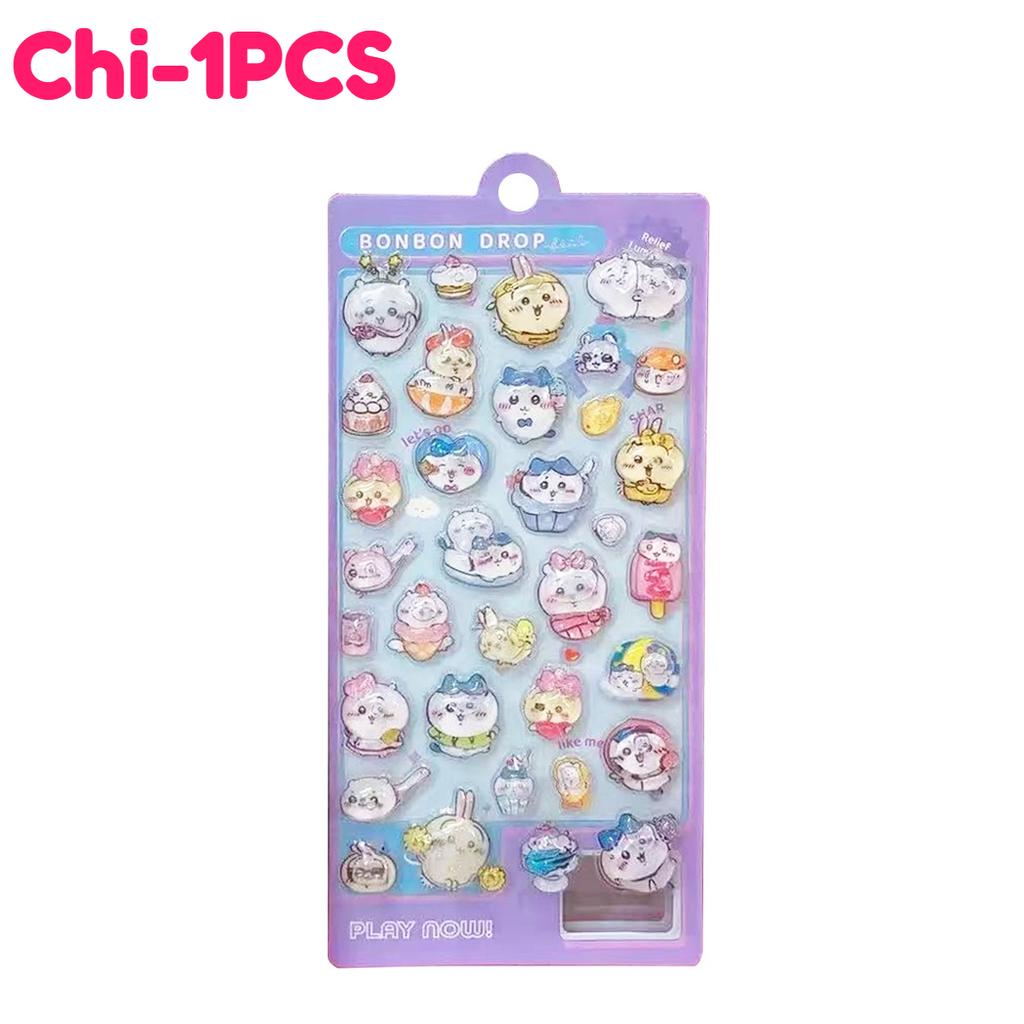 2025Kawaii Crayon Shin Chan Cartoon 3D PET Relief Water Sticker Cute DIY Mobile Phone Case Decoration Sticker