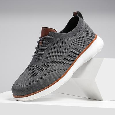 Fashion Lightweight Men Non-leather Casual Shoes Fashion Mesh Loafers Breathable Lace-up Male Sneakers Soft Flats Footwear