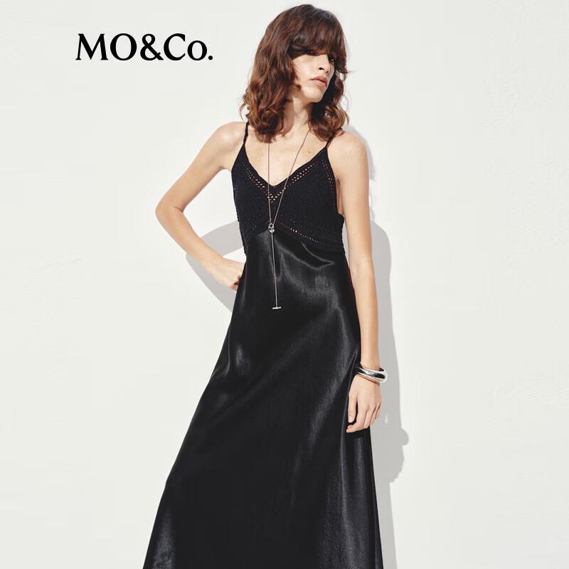 MO&Co. Elegant Backless Knit Little Black Dress