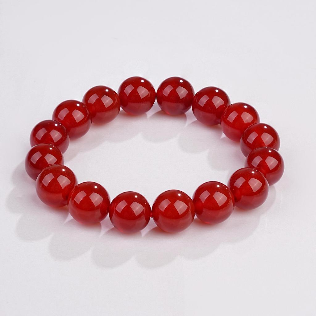 Mei Zhuo Natural Red Agate Round Loose Beads for DIY Jewelry Crafting