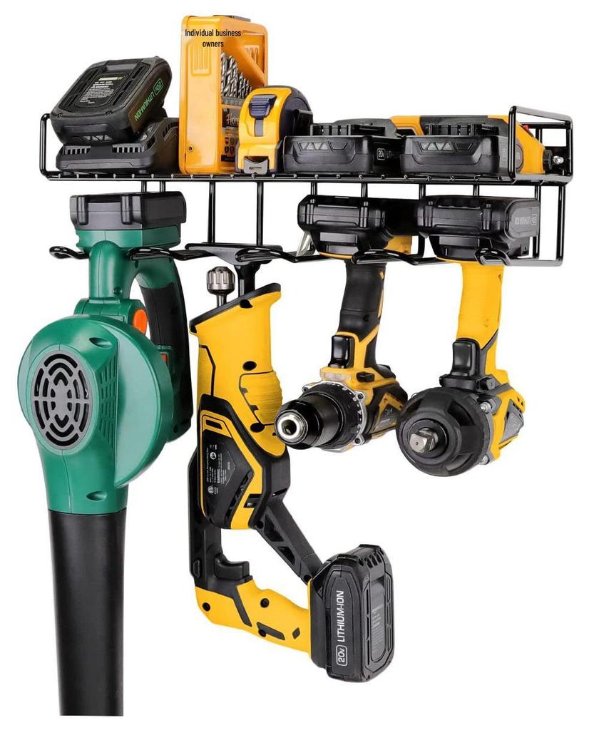 Wall-Mounted Electric Drill Charging Station and Tool Organizer
