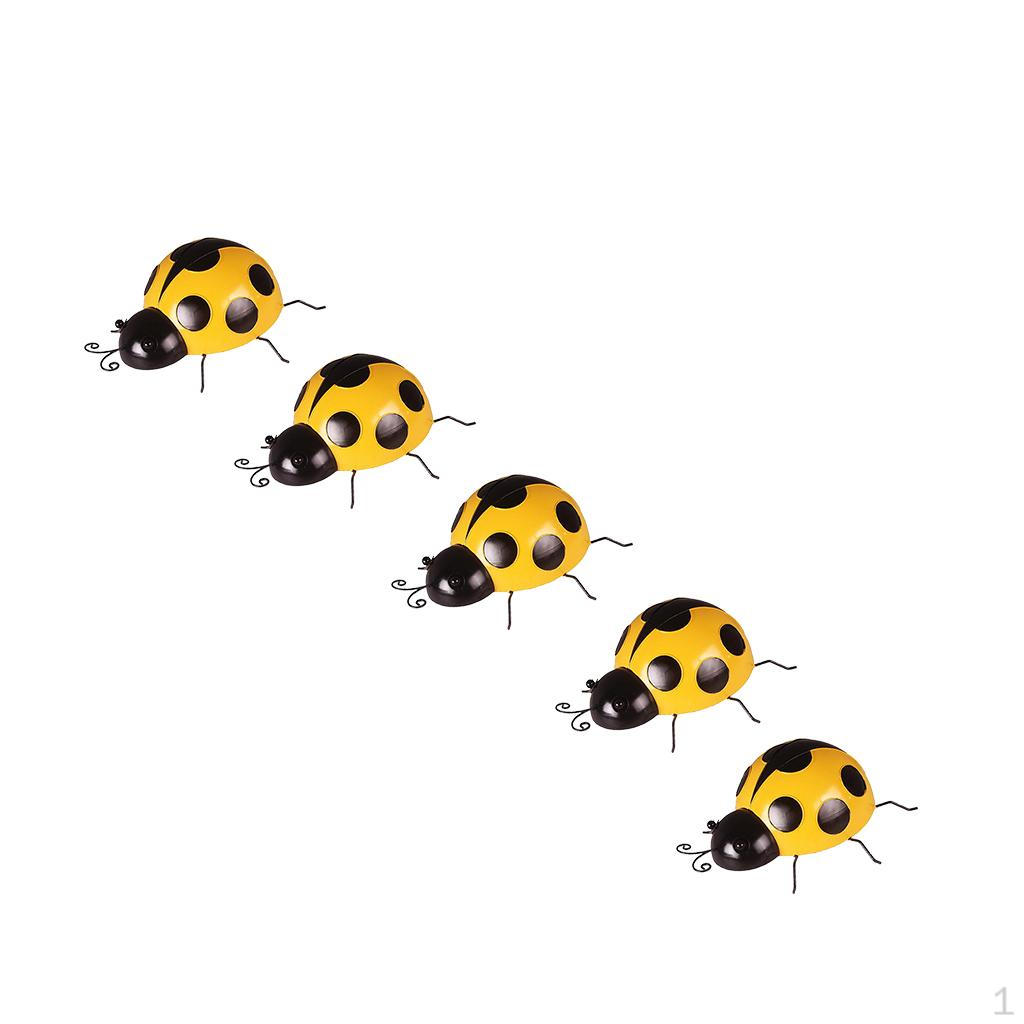 5Pcs Small New Metal Ladybug Fence Hanger Wall Hanging Outdoor Garden Decor 10cm 5Pcs Small New Metal Ladybug Fence Hanger Wall Hanging Outdoor Garden Decor 10cm