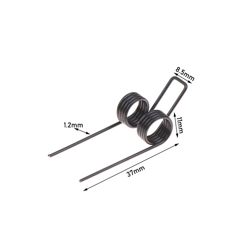 3Pcs Wire 1.2x11mm Black Plated Steel Double Torsion Spring Sturdy Replacement for Industrial Equipment Maintenance