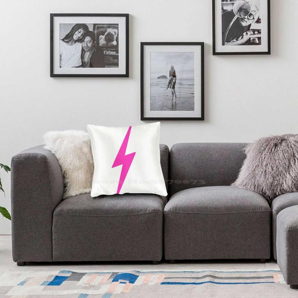 Pink Lightning Bolt Throw Cushion Pillow Cover Pillowcase Lightning Bolt Aviator Nation Preppy Cute Cheap Aesthetic Hot Pink