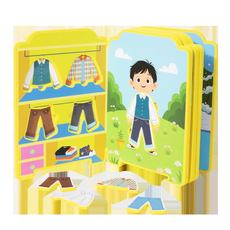 Образовательная книга-пазл «Одень куклу» для детей с магнитными наклейками и для тихой игры