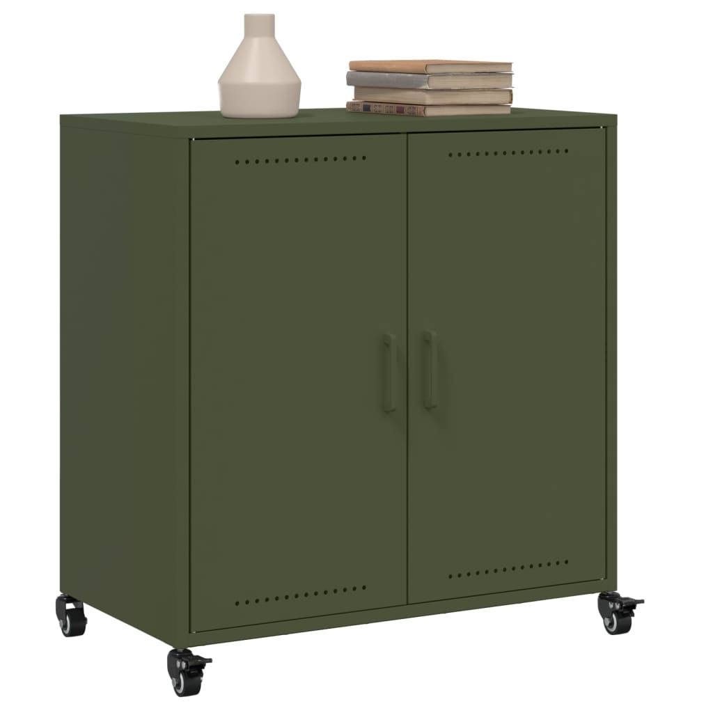 Sideboard Olive Green 68 X 39 X 72 Cm Steel