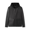 Septwolves Men's Detachable Hood Sheepskin Leather Jacket