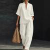 In Stock Women's Halter V-Neck Sleeveless Casual Fashion Set