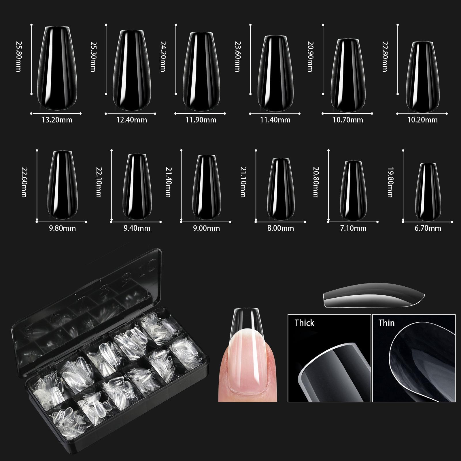 

Европейский и американский маникюр, прозрачный ноготь, маникюр типа «Нейл», бесшовная коробка для накладных ногтей, гвоздь-гроб