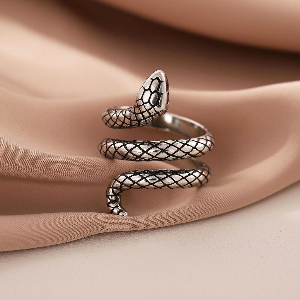 Personalidad Creativa Serpiente Nueva Moda Joyería de Plata de Ley 925 Plata Tailandesa Cobra Cristal Temperamento Anillos Abiertos R162