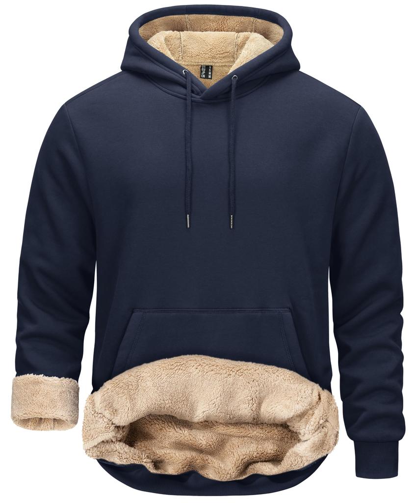 TACVASEN Hooded Warm and Casual Solid Stylish Fleece Size M Men's Parka, Comfortable, Fleece-Lined, Sweatshirt, Color, Stylish, Pullover, Spring,
