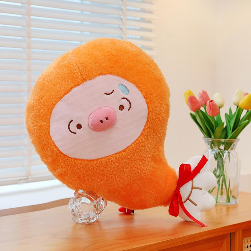 

Creative fried goods combination plush toy fried chicken thighs pig doll cute personality sofa pillow ornament doll 45cm 0.345kg