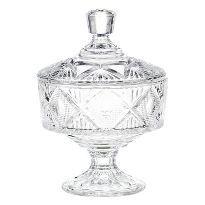Candy Jar Glass Crystal Dish Bowl Jewelry Shower Totejars Storage Holder Box Cookie Embossed Canisterlid Decorative Container