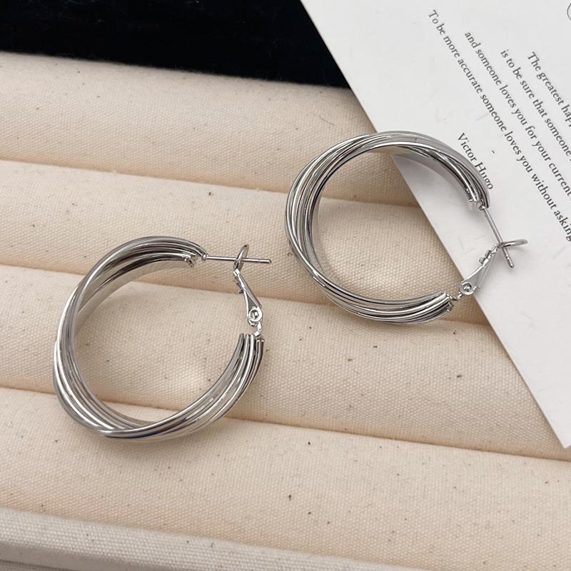 

PONYKISS Sterling Silver Exaggerated Irregular Round Hoop Earrings for Women Minimalist Fine Trendy Accessories