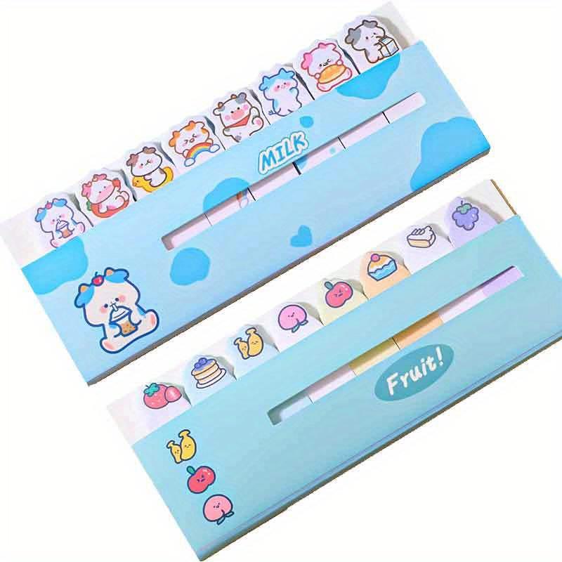 2PCS/ set of cartoon animal row station post-it notes, cute ins girl heart index stickers, learning memos N sticky notes