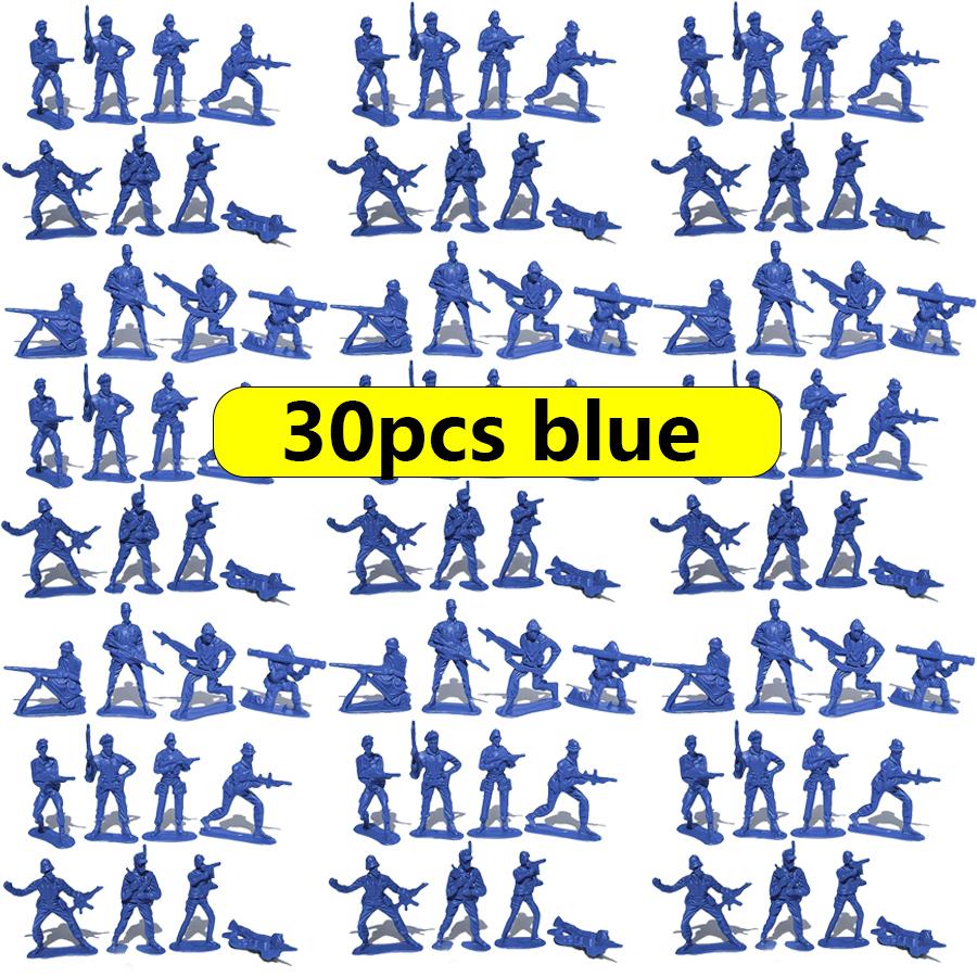 30/48pcs Soldier Action Figures Yellow Blue Green for Collectible Model Scenes Military Themed Party Decor Desktop Ornament JXB