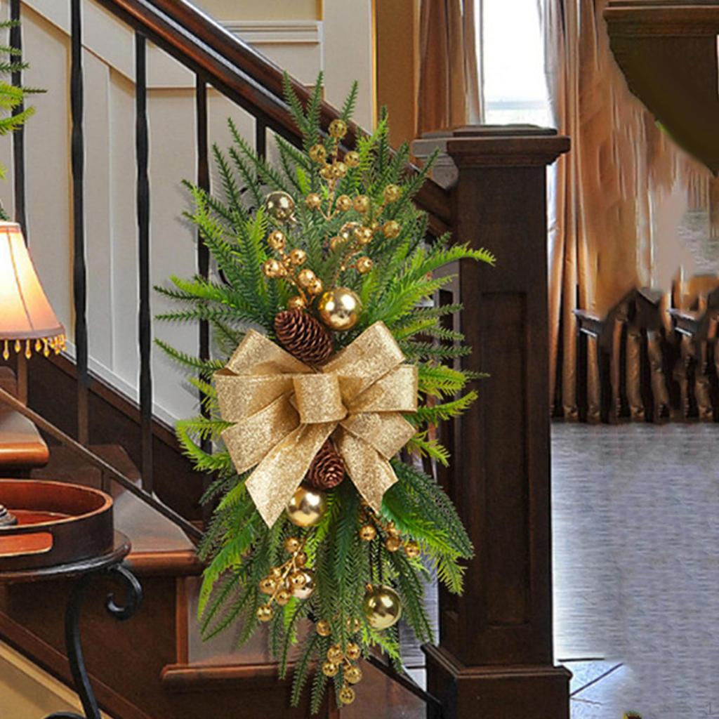 Artificial Christmas Swag Wreath Stair Home Decor