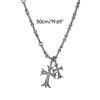Double Cross Pendant Necklace for Women Girl Silver/Gold Metal Alloy Neck Chain Trend Fashion Necklace Jewelry Gift