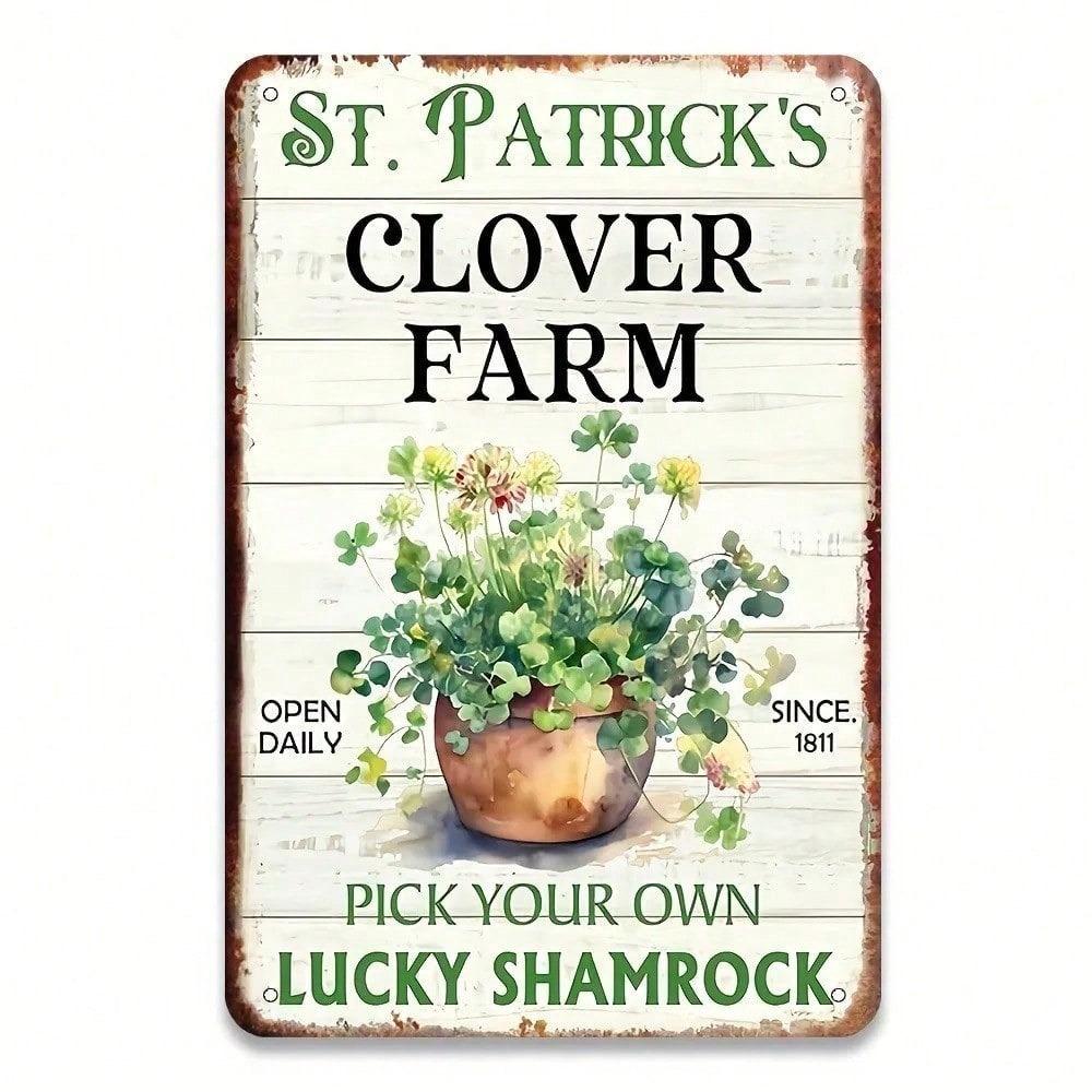 Vintage Irish Blessing Metal Poster Clover for Home Cafe Wall Art
