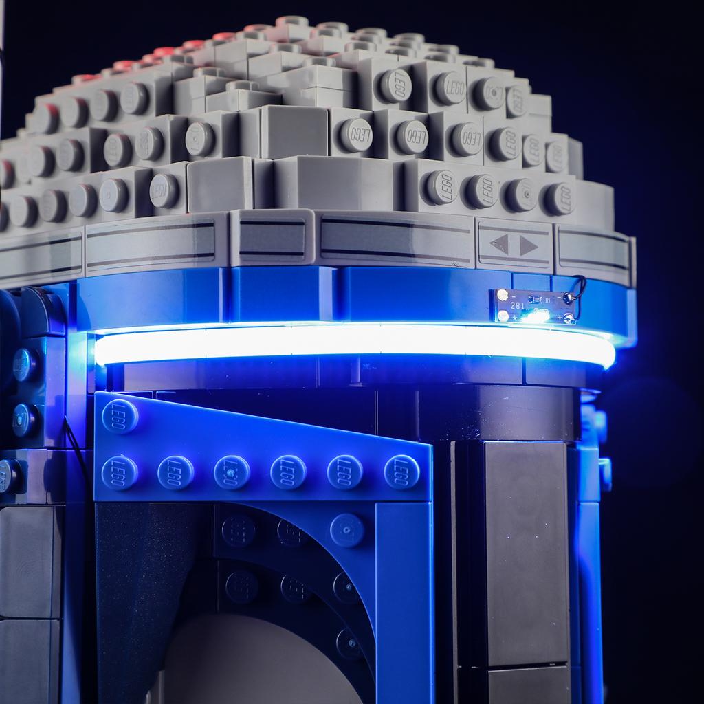 P10101 DIY LED Light Kit For LEGO 75408 Jango Fett™ Helmet Assembled Building Block Toy Decoration Adjustable Lighting Accessories