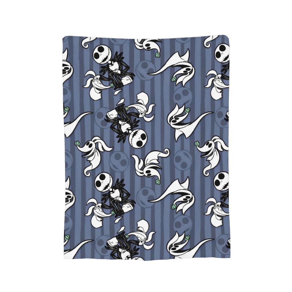 The Nightmare Before Christmas Flannel Blanket Jack And Sally Throw Blankets for Bed Sofa Couch 200x150cm Rug Piece,