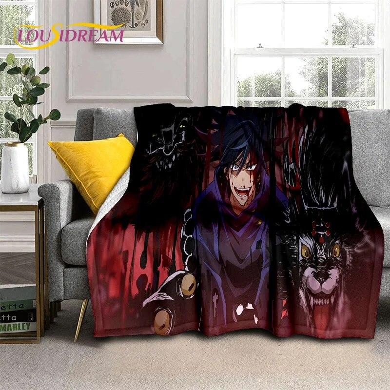 Anime Jujutsu Kaisen Itadori Yuji 3D Blanket,Soft Throw Blanket for Home Bedroom Bed Sofa Picnic Travel Office Cover Blanket Kid
