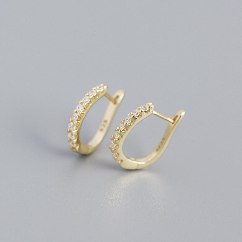 Minimalist Earrings Mini Hoop Gold Plated Huggie Sterling Silver rainbow Colorful Zirconia Earrings for Women Clip Hoop Earrings