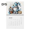 Настенный календарь 2025 Gnome, красочный ежемесячный планировщик с гномами, настенный календарь со спиральным переплетом для домашнего офиса, декор