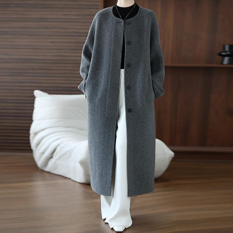 100% Wool Women Coat MODERN NEW SAGA Autumn Wool Long Coat Handmade Pea Coat Winter Warm Wool Long Jacket Overcoat