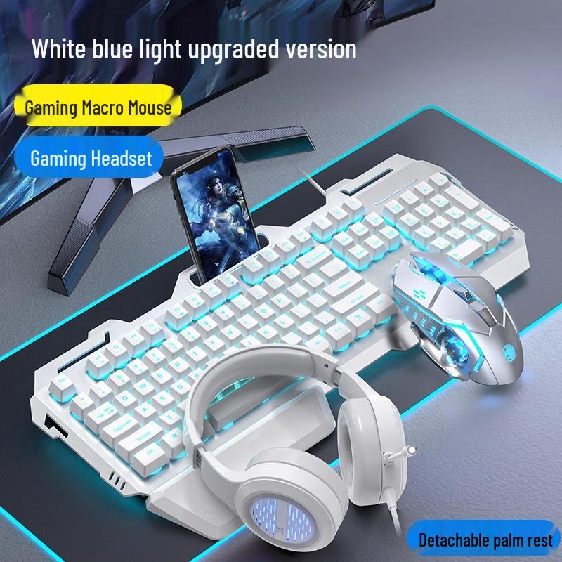 Gaming Keyboard & Mouse Set: True Mechanical Feel, with Headset & Extra Light Option