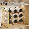 Stable Bottle Rack Iron Wine Rack, Curved Grooves, Countertop Cabinet Storage Shelf, Compact Kitchen Pantry Metal Holder, for Cupboard And Stand
