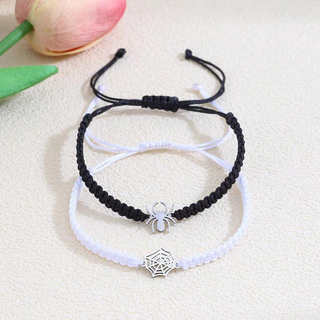 Bracciale Ragno Regolabile Fatto a Mano in Acciaio Inossidabile per Coppia Cartoni Animati Bracciale con Cordino all'Ingrosso