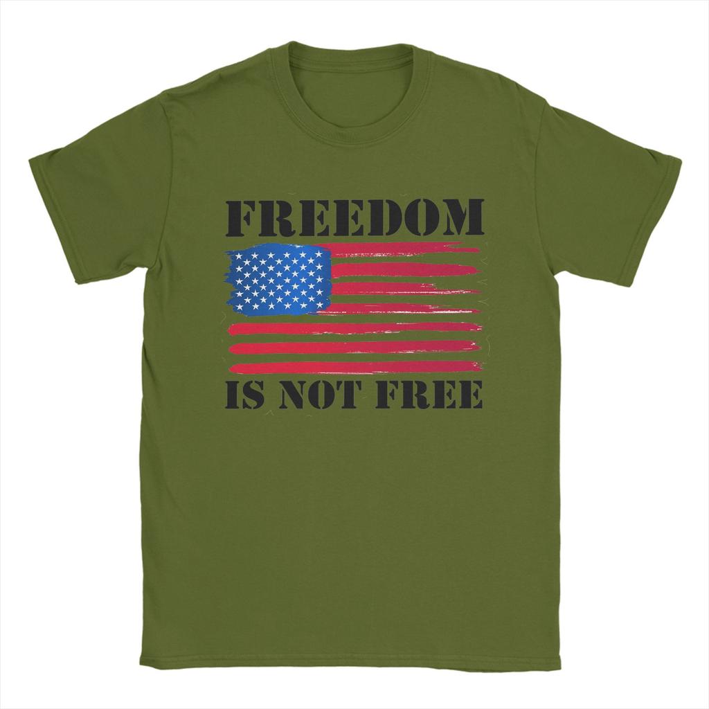 American Flag Freedom Is Not Free TShirt Summer Cotton T Shirts For Adult Casual Tee Shirt ShortSleeve Streetwear Clothing