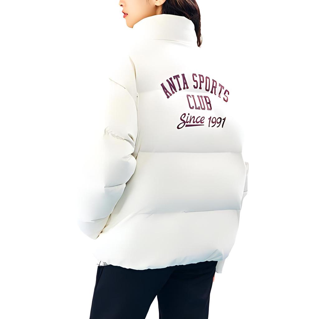 Anta Giacca Imbottita Comoda Traspirante Ampia con Zip Collo Alto Donna Capispalla Bianco Avorio 162448905N-1