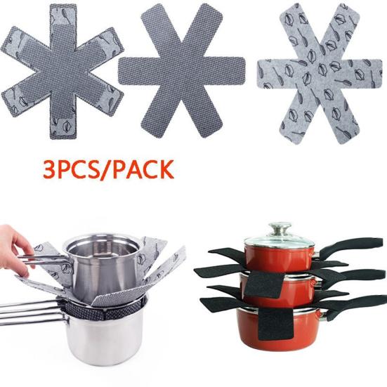 3Pcs Felt Placemat Pot Pan Protector Separator Mat Table Heat Insulation Pads