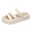 Thick-soled Slippers Women's Summer Outer Wear 2025 New Fashionable and Simple One-word Drag Fairy Style with Skirt Two Wear Cool Slippers