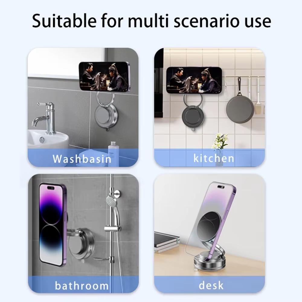 Car moSuction Cup Magnetic Phone Holder Stand Adjustable Foldable Storage Vacuum Suction Phone Holder Universal for Phone Car