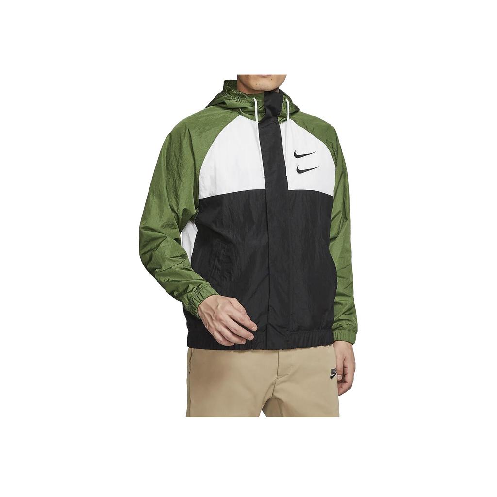 Nike Sportswear Swoosh Double Hook Windproof Jacket Men Outerwear Green CJ4889-010