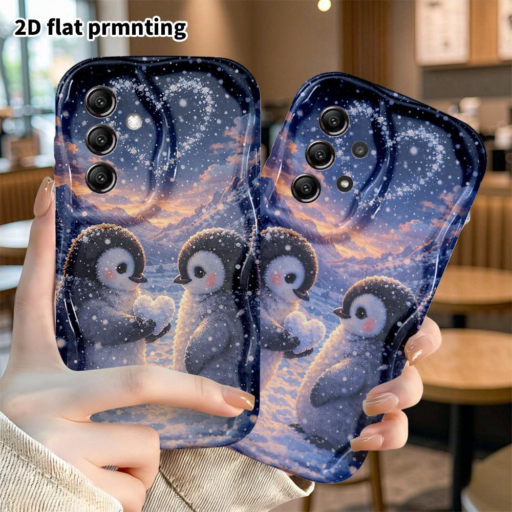 Phone Case: 2D Flat Samsung Galaxy A34 A35 S20 S22 S21 FE Plus Ultra Protective Case, Giving Each Other Heart Snowballs, Christmas and Halloween Gifts