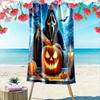 Mysterious Glowing Pumpkin Art Print Beach Towel, Quick Drying, Suitable for Travel, Outdoor Sports, Jogging, the Beach and Swimming, Gift