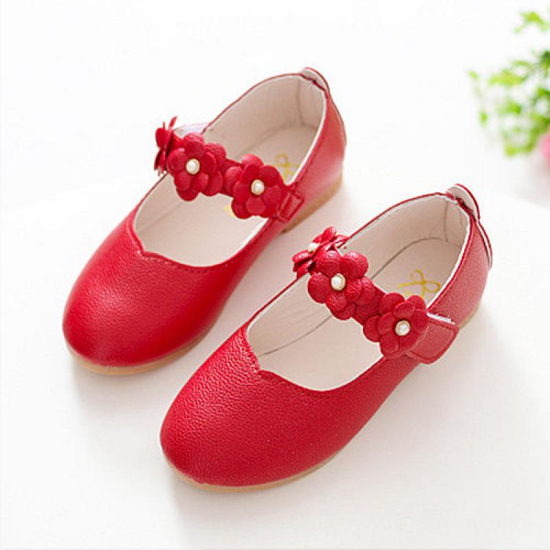 Kids' Leather Princess Shoes - Sizes 3-6: White & Black