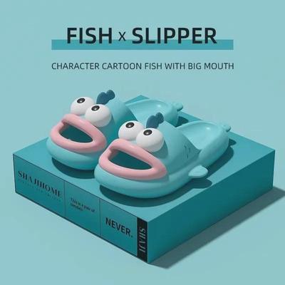 "Quirky Summer Fish Slippers for Women - Playful Non-Slip Home Sandals"