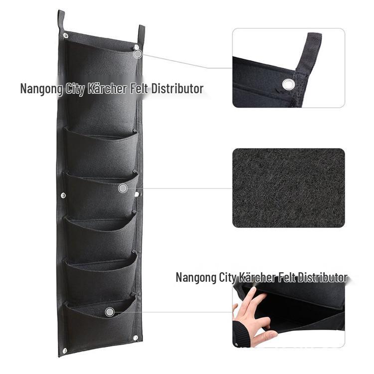 Reinforced Wall-Mounted Multi-layer Planting Bag with 7 & 6 Holes for Garden Horticulture.