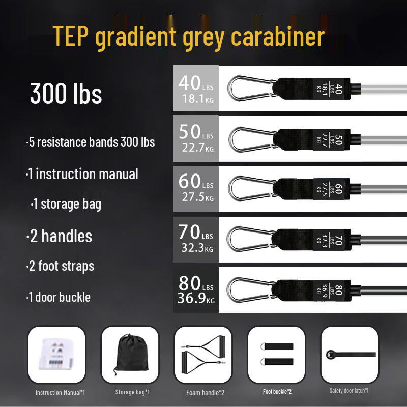 

Yibei 300lb Resistance Band Set