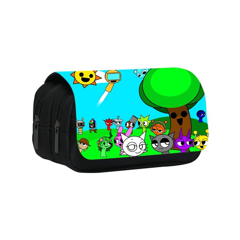 

Sprunki Rhythm Box Dual Layer Pen Case With Music Print For Students And Kids 10