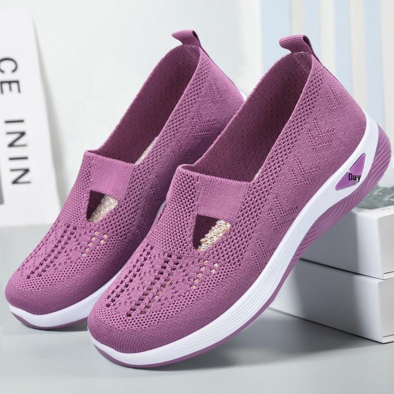 Women's Plus Size Fly-Knit Slip-On Casual Shoes - Breathable and Comfortable