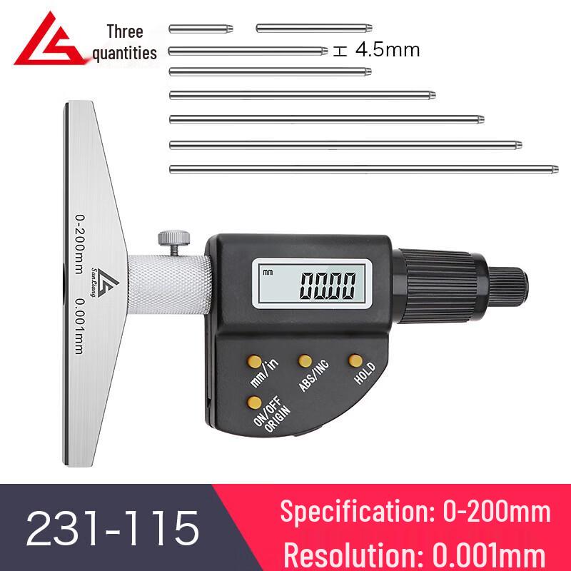 Sanliang Digital Depth Micrometer 0-200 mm