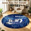 Round Rug Custom Namehertha Bsc Pattern Non Slip Carpet Home Floor Decor